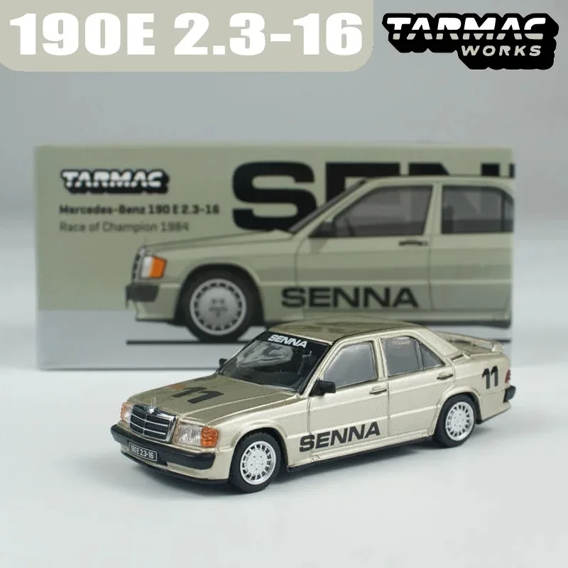 tarmac-works-1-64-190e-23-16-senna-1984-alloy-motor-vehicle-toy-die-casting-metal-model-collection-boy-christmas-gifts