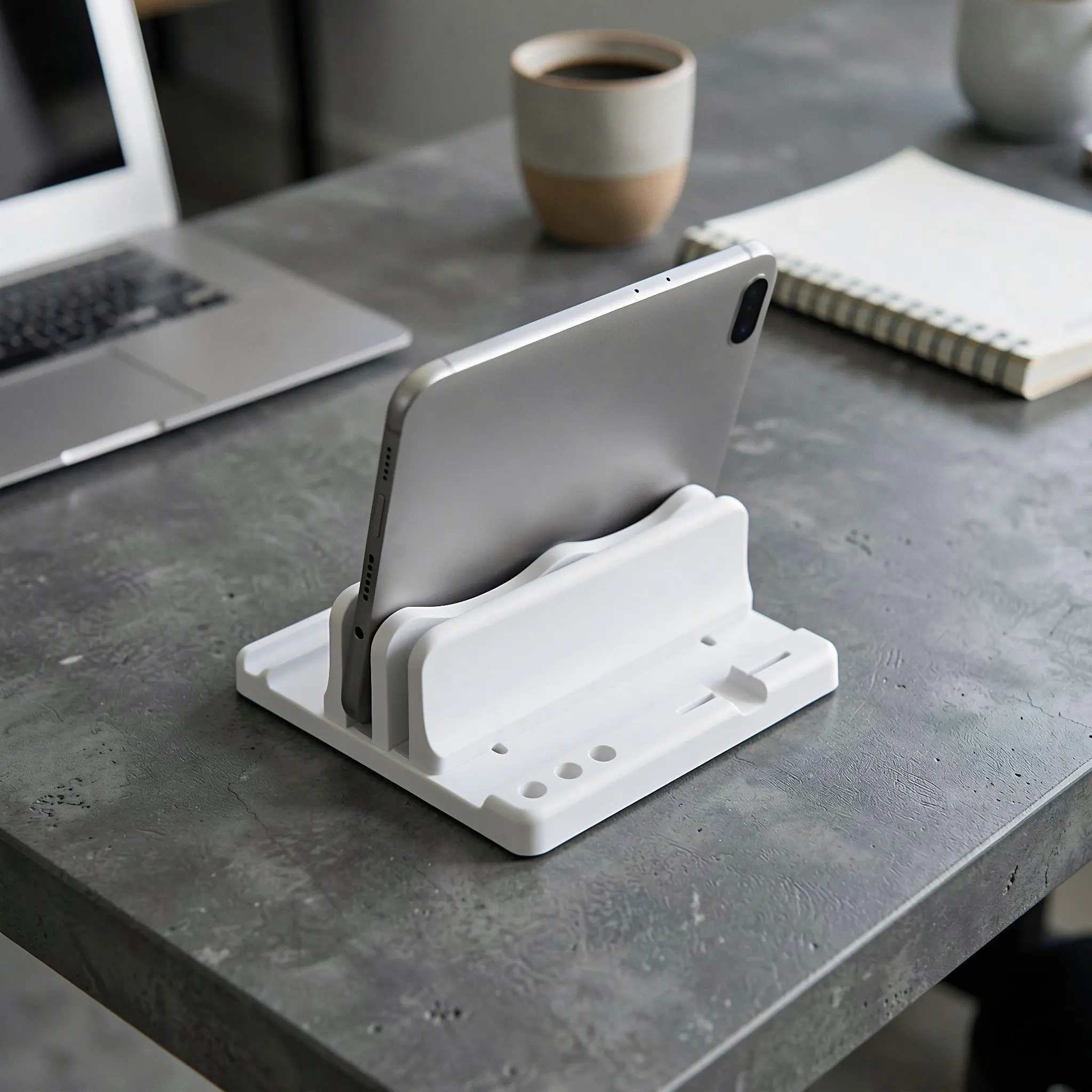 Dual Slot Adjustable Vertical Laptop Stand Desktop Organizer Space Saving Laptop Holder for Office Home Desktop Accessories