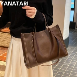 Women's Large Capacity Shoulder Bag armpit bag Ladies Genuine Leather Commuter Shopper Bags High Quality Luxury Handbag Big tote