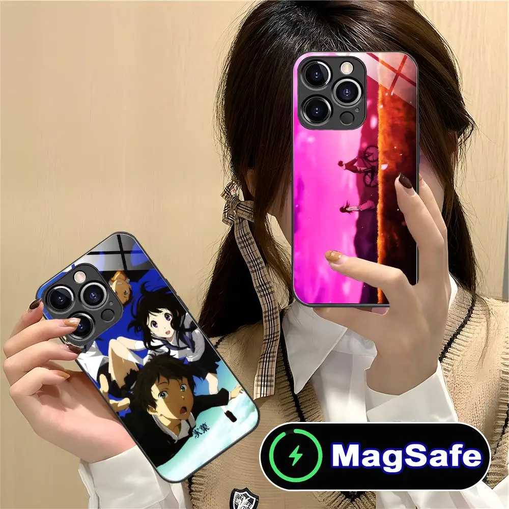 

Чехол для мобильного телефона с изображением аниме Hyouka для iPhone 17, 16, 15, 14, 13, 12, 11 Pro Max Plus Mini MagSafe, стеклянный цветной чехол, красивые мобильные телефоны