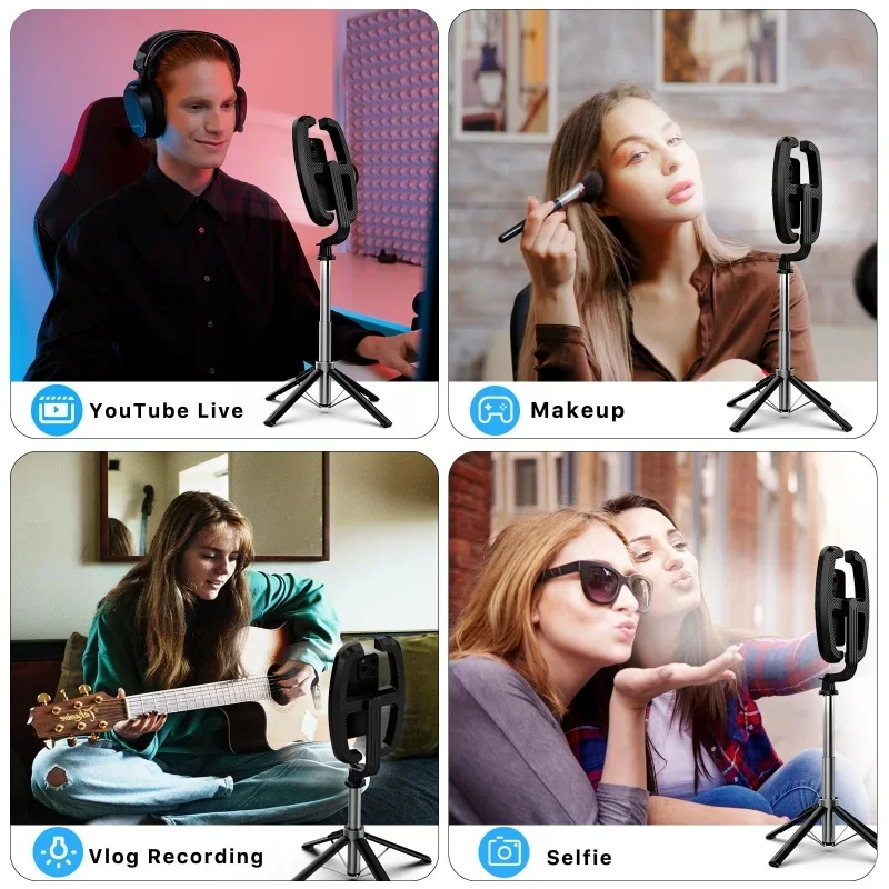 P99W/P99X 360 Rotation Selfie Stick Tripod LED Selfie Light with Stand Open-Rectangular Light for Makeup/Live Stream