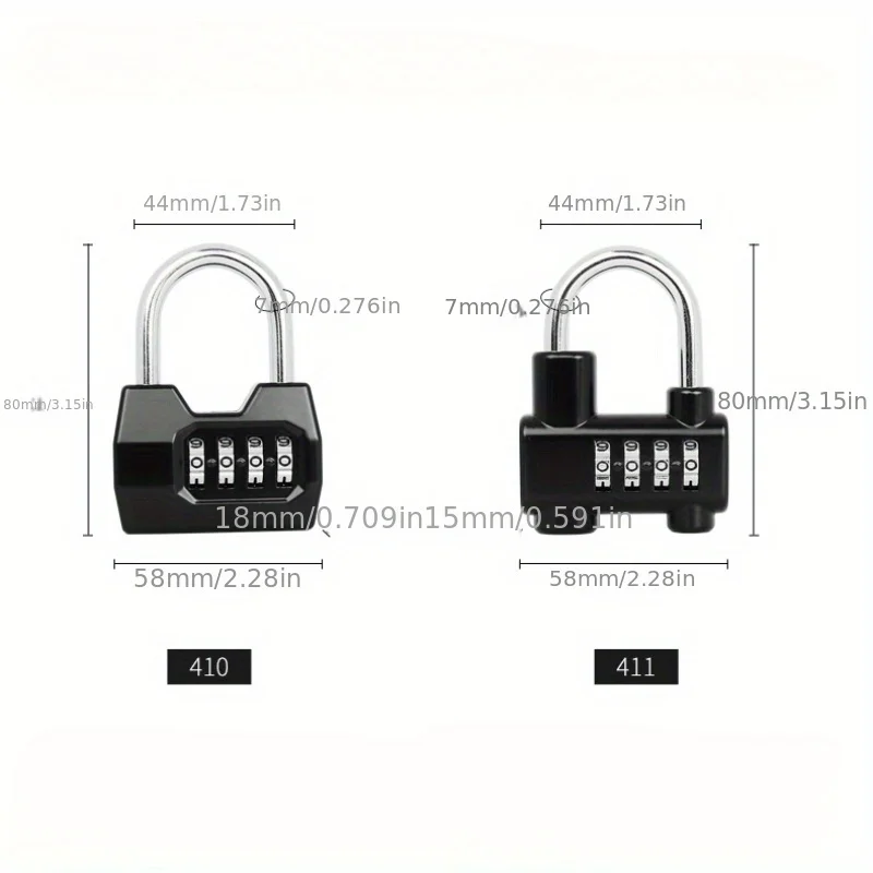 4-Dial Digit Combination Lock - PortableSecurity Padlock for Outdoor, Gym, and Personal Use with 10, 000 Combinations, Hard to C