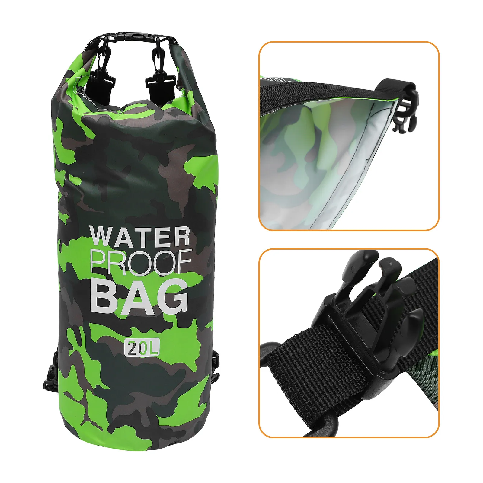 

1Pcs Waterproof PVC Bucket Bag 20L for Swimming Kayaking Boating Beach Camping Hiking Outdoor Floating Dry Storage Portable
