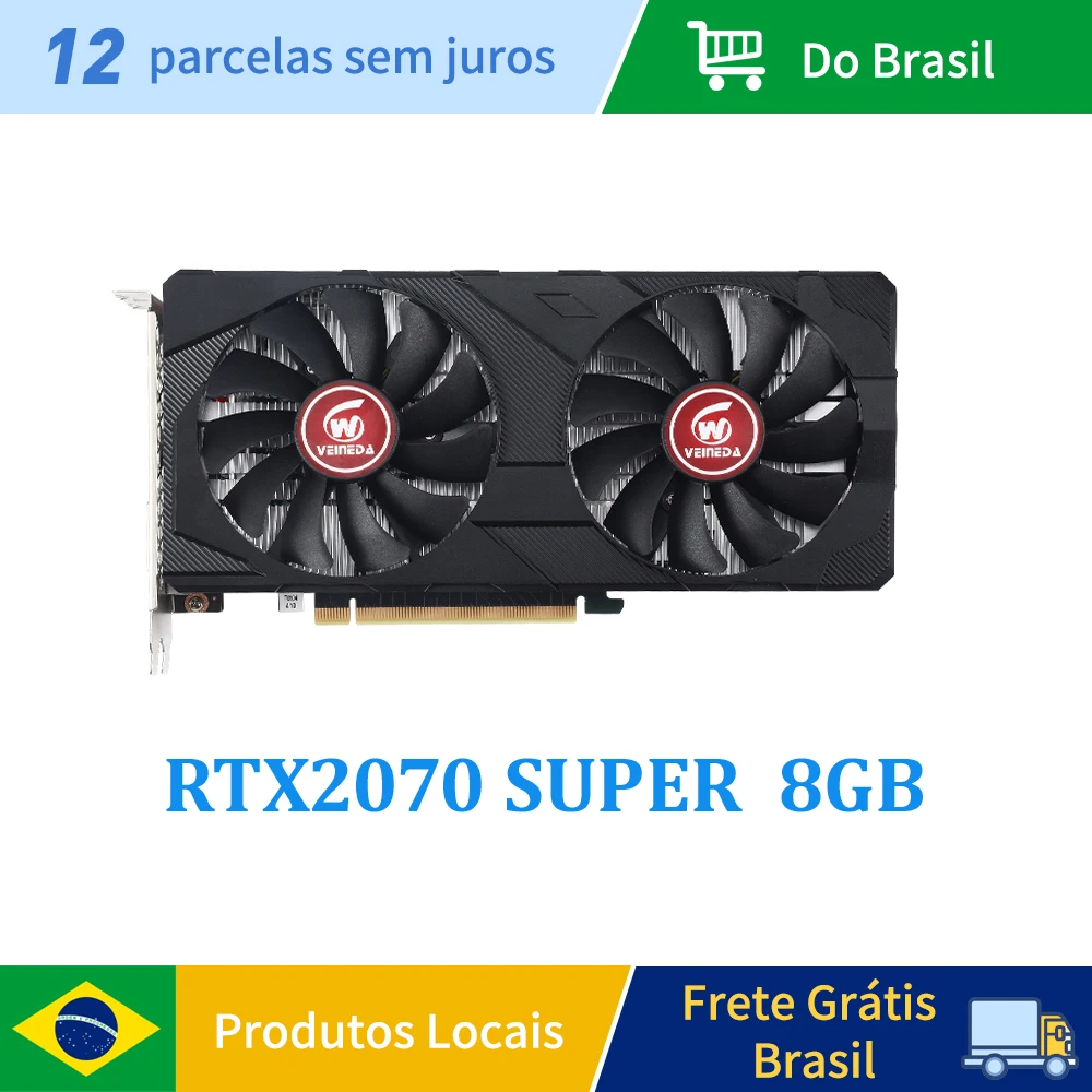 VEINEDA RTX 2070 Super 8GB Placa De Video PC Gaming Graphics Card GDDR6 256Bit 8Pin PCI Express 3.0x16 rtx 2070 super 8gb game