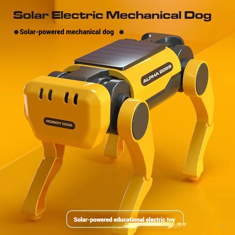 Solar Powered Robot Dog Assembly Kit Educational DIY Toy for Boys Durable Creative Birthday Gift for Children Playtime Fun