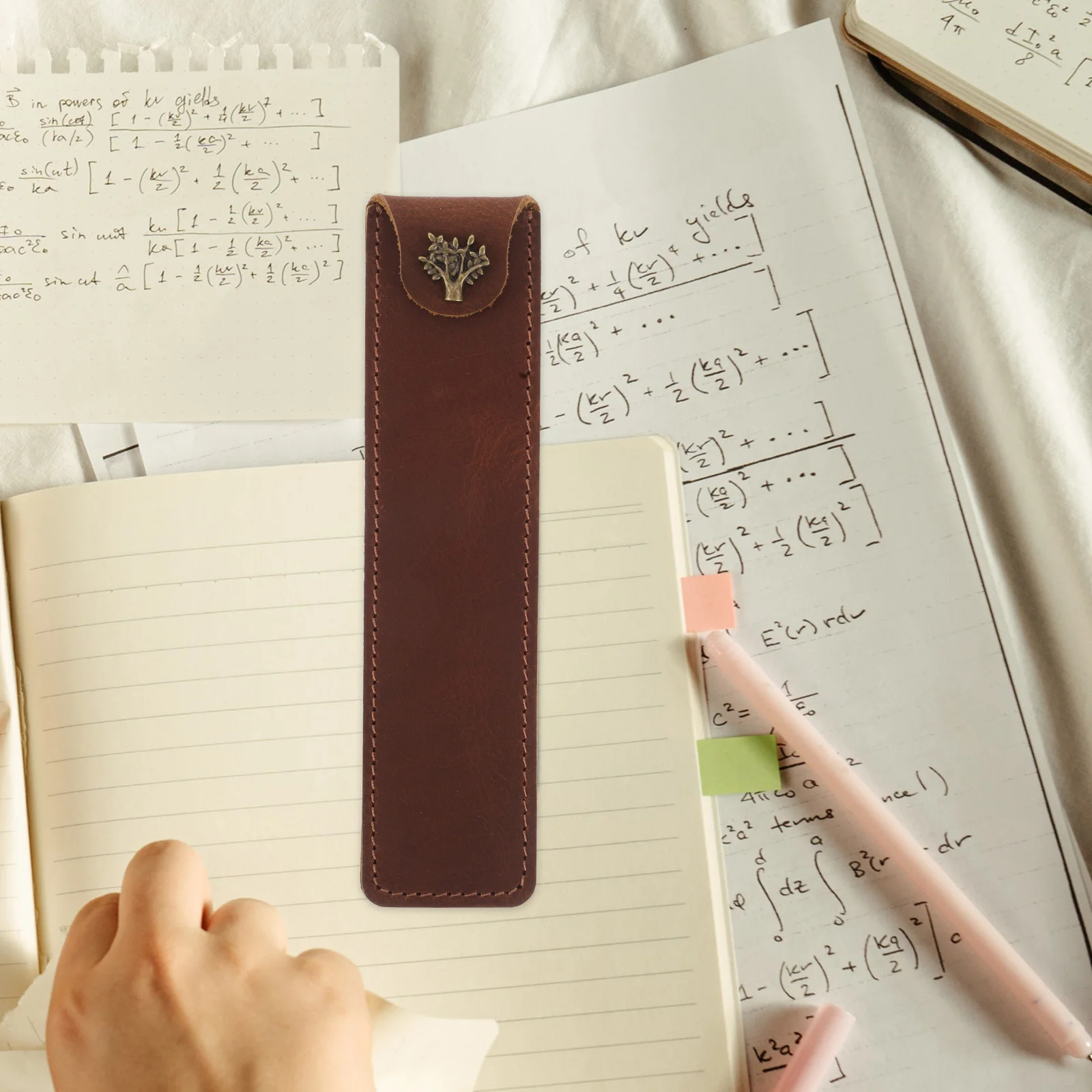 2 Pcs Pen Case Vintage Handcrafted Cowhide Pencil Sleeve Holder ganizer for Pens Pouch Storage Portable Pocket Slim