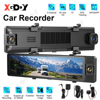 XGODY 4K 11.26 Inch Dash Cam Front&Rear&Inside Touch Screen Night Vision WiFi GPS 3-Channel Mirror