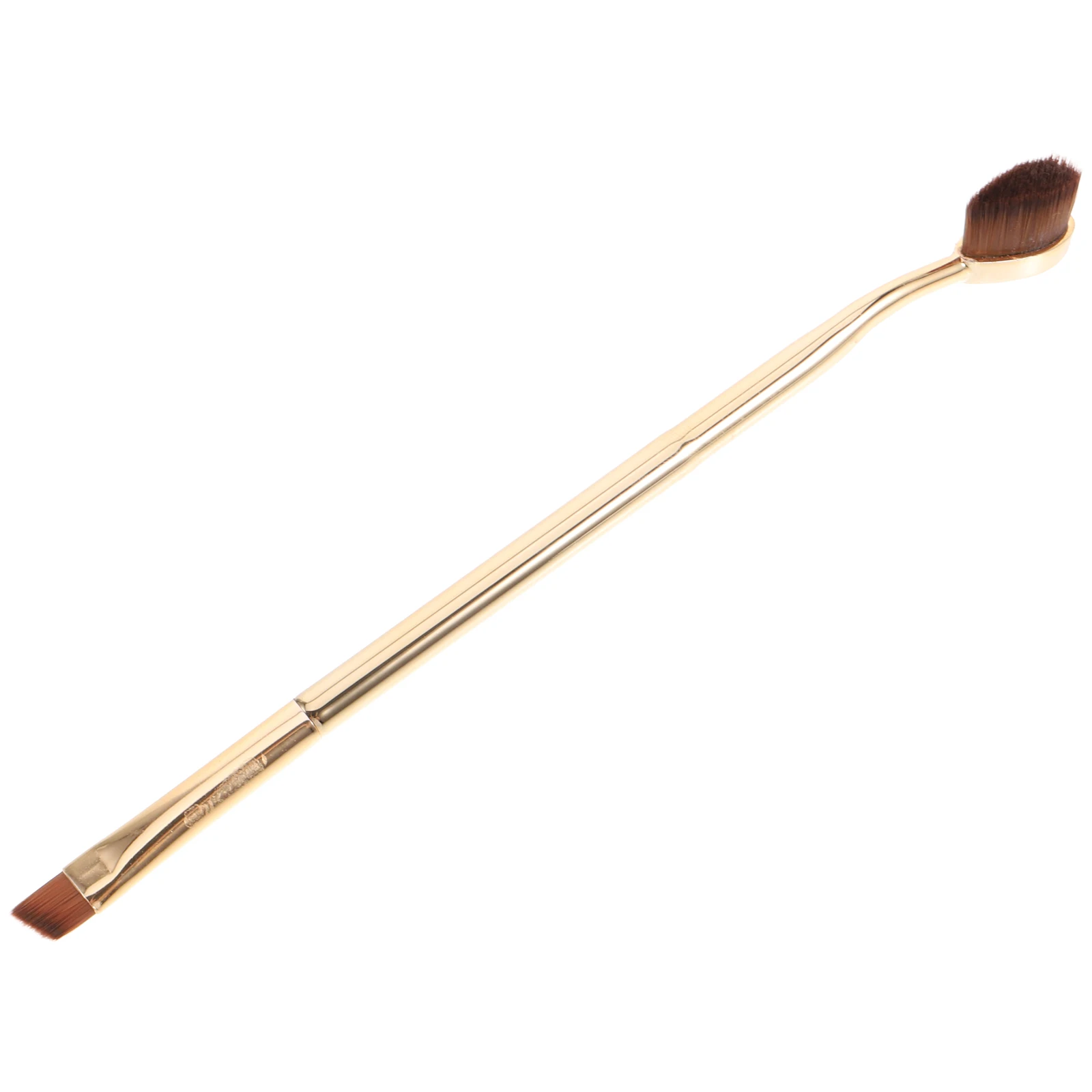 

Double Ended Concealer Brush Golden Aluminum Handle Travel Size Under Eye Makeup Tools Versatile Foundation Blending Eyebrow