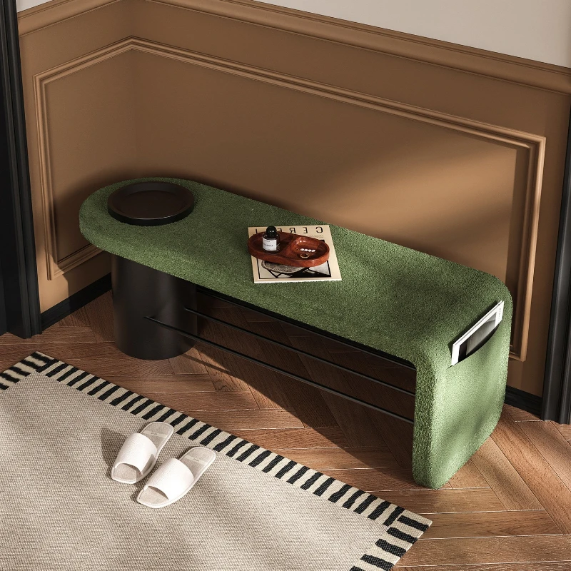Household entrance entrance Entry door shoe change stool shoe rack clothing store light luxury long stool