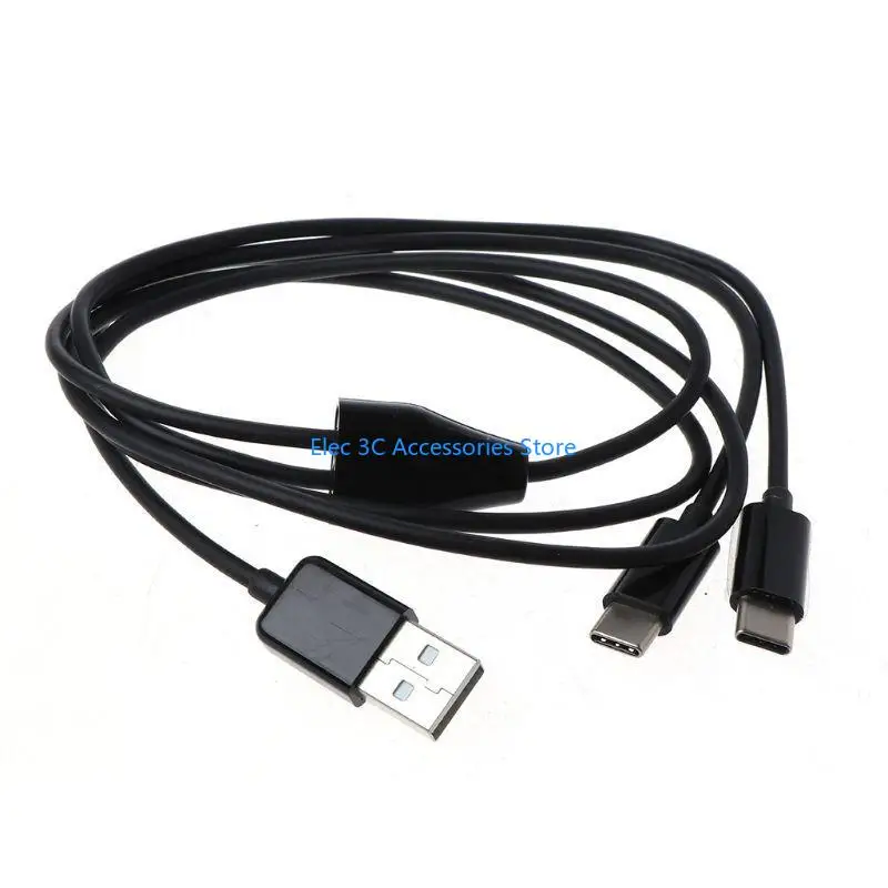 Y51A USB C Multi FastCharging Cable Splitter Cord 2in 1 USB to 2 Type C Fast Sync Adapter