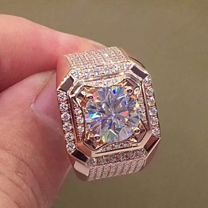 Wholesale White Zircon Full Crystal Rings For Women Men Hip Hop Wedding Engagement Ring Jewelry Size 5-12