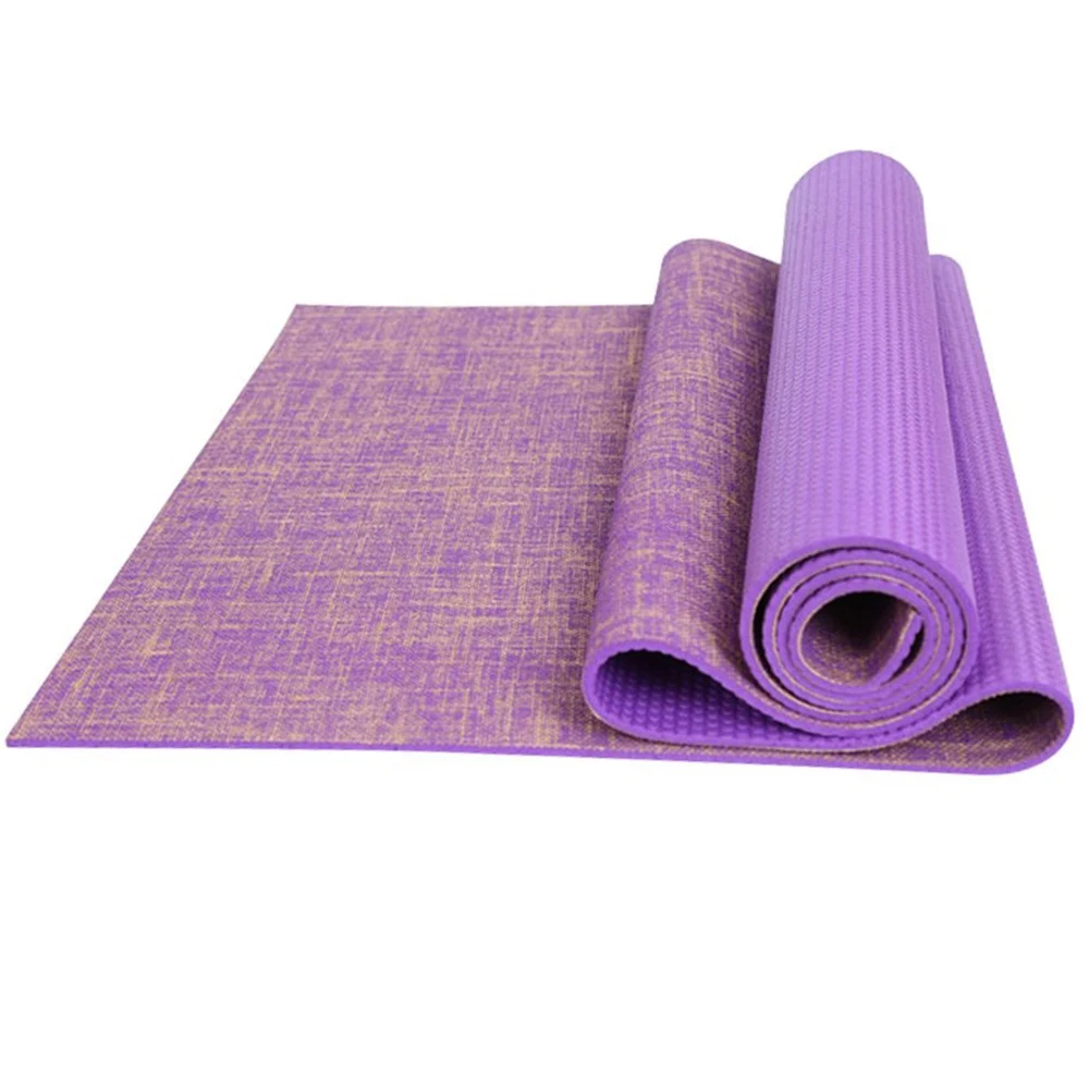 External sitting position stretching environmentally friendly PVC jute mat linen yoga mat