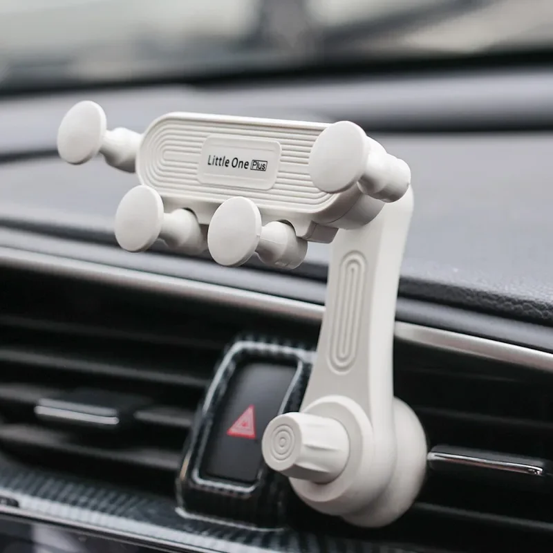 Car Air Outlet Phone Holder Auto Air Vents Hook Fixed Navigation Bracket Anti Shake Gravity Holder Extendable Mobile Phone Stand