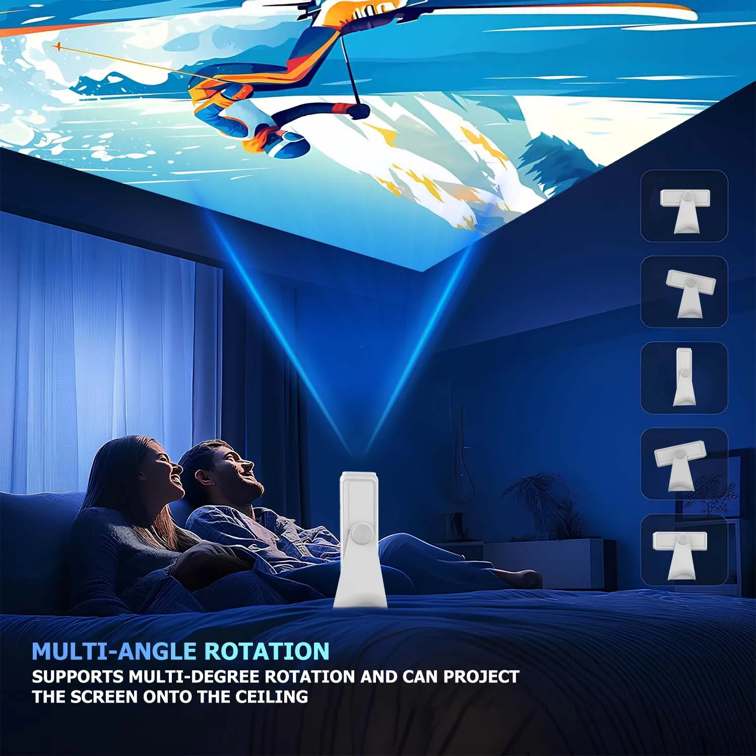 HD Projection Device for YouTube Streaming - Built-in Android 12 OS, Lens Shift - Birthday Parties Crystal Clear Display