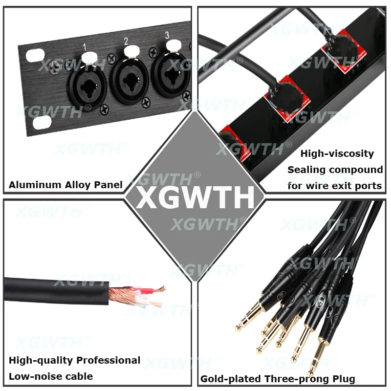 Rack Patch Panel 16 Way 3 Pole XLR Female Male Chassis Connnector 1U Flight Case Mount Loudspeaker Audio Cable Multi-functional - view 5
