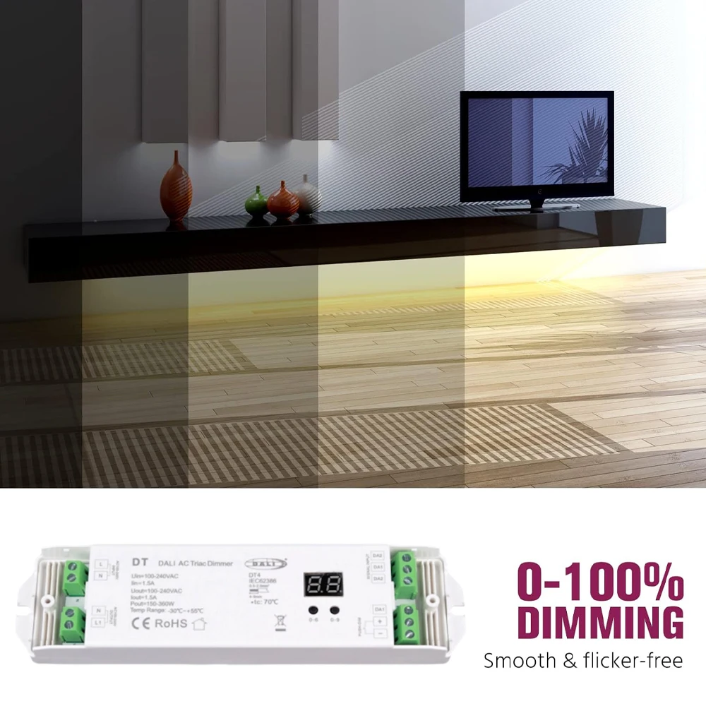 Imagem -03 - Cenfaya-ac Triac Lâmpadas Led Reguláveis Lâmpadas Reguláveis Dimming Função de Display Digital Interruptor Regulável Dimmer Dt4 ac 110v 220v 230v