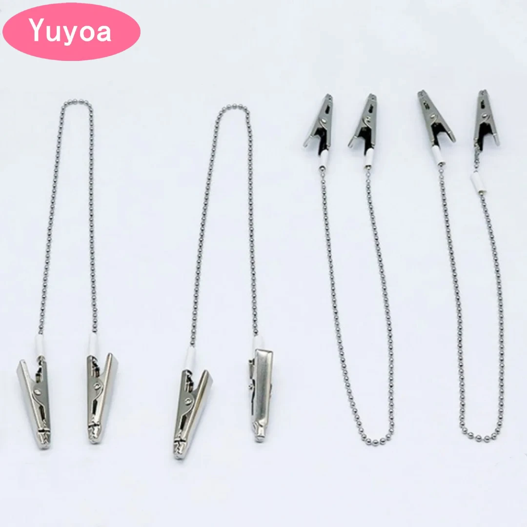 

50pcs Dental Scarf Clip Metal Ball Chain Stainless Napkin Holder Bib Clips Cord Dental Consumables Autoclavable