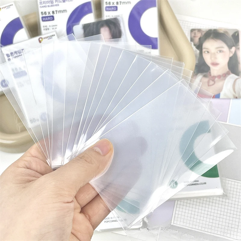100 pièces clair corée carte manchons de protection 3/4 pouces Kpop idole Photocard holographique protecteur Film pour pop-corn jeu porte-carte