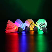 1/4Pcs Lighting Badminton Dark Night Colorful LED Lighting Sport Badminton Light Spot Shuttle Cock Accessories Shuttlecock