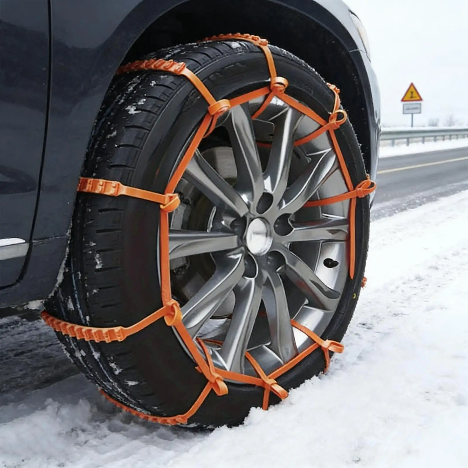 

Wheel Traction Straps Car Tire Reusable Emergency Anti-Skid Tire Chains for Pickup Trucks and SUVs