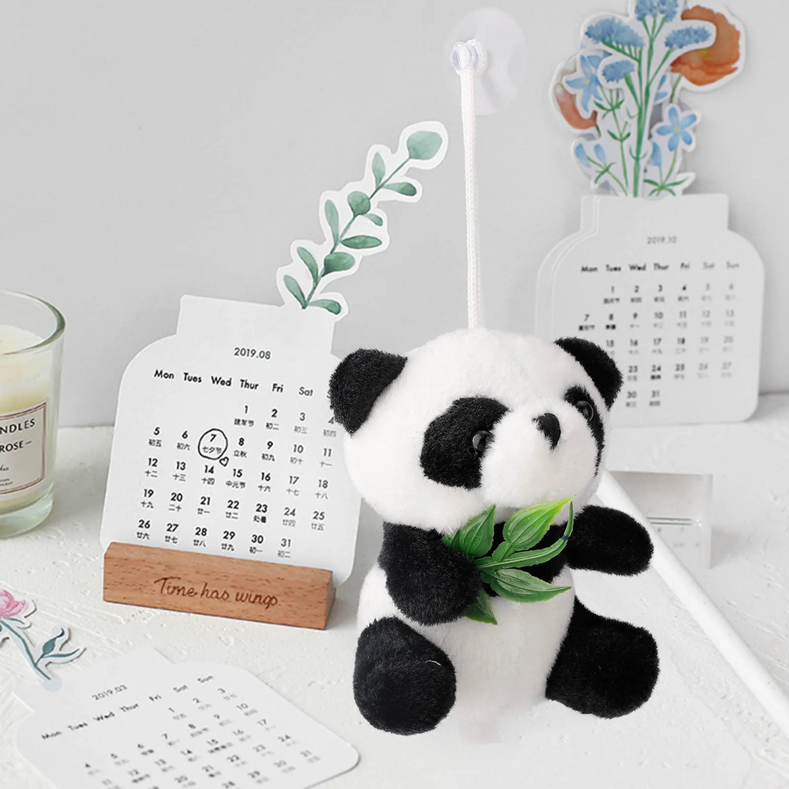 

1pc Plush Panda Panda Bamboo Leaf Plush Toy Birthday Gift Soft Cartoon Animal Stuffed Animal Pendant Doll Children's Gifts