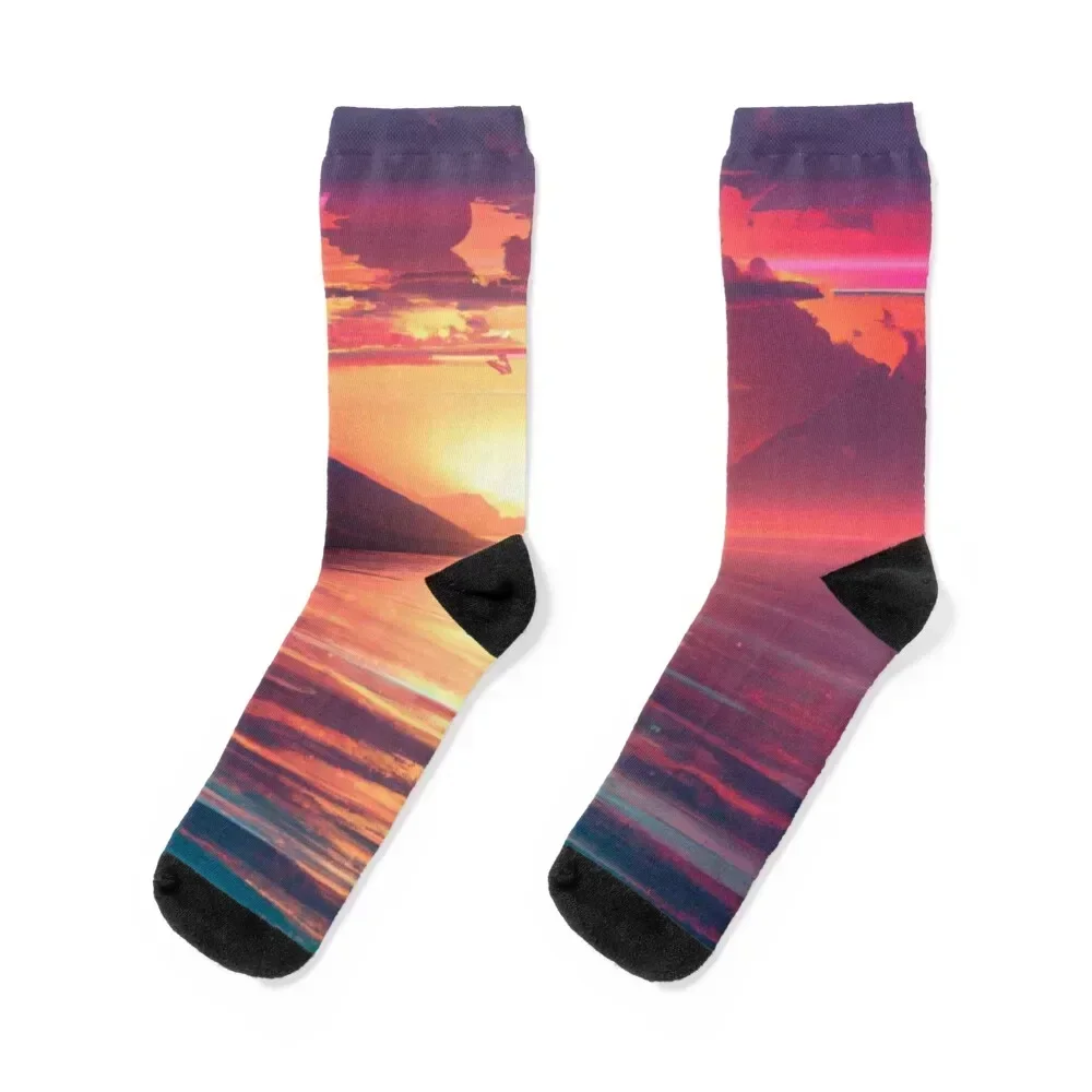 

Blood Moon & Cotton-candy sunsets. Socks funny sock FASHION man Socks Women's Men's