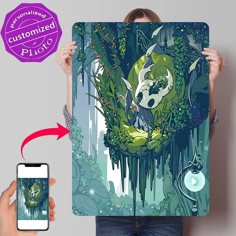 Hollow Knight in Green Sanctuary Metal Poster Perfect Gift for Fans Lovers Personalized Wall Art Metal Sign for Decor Luxury