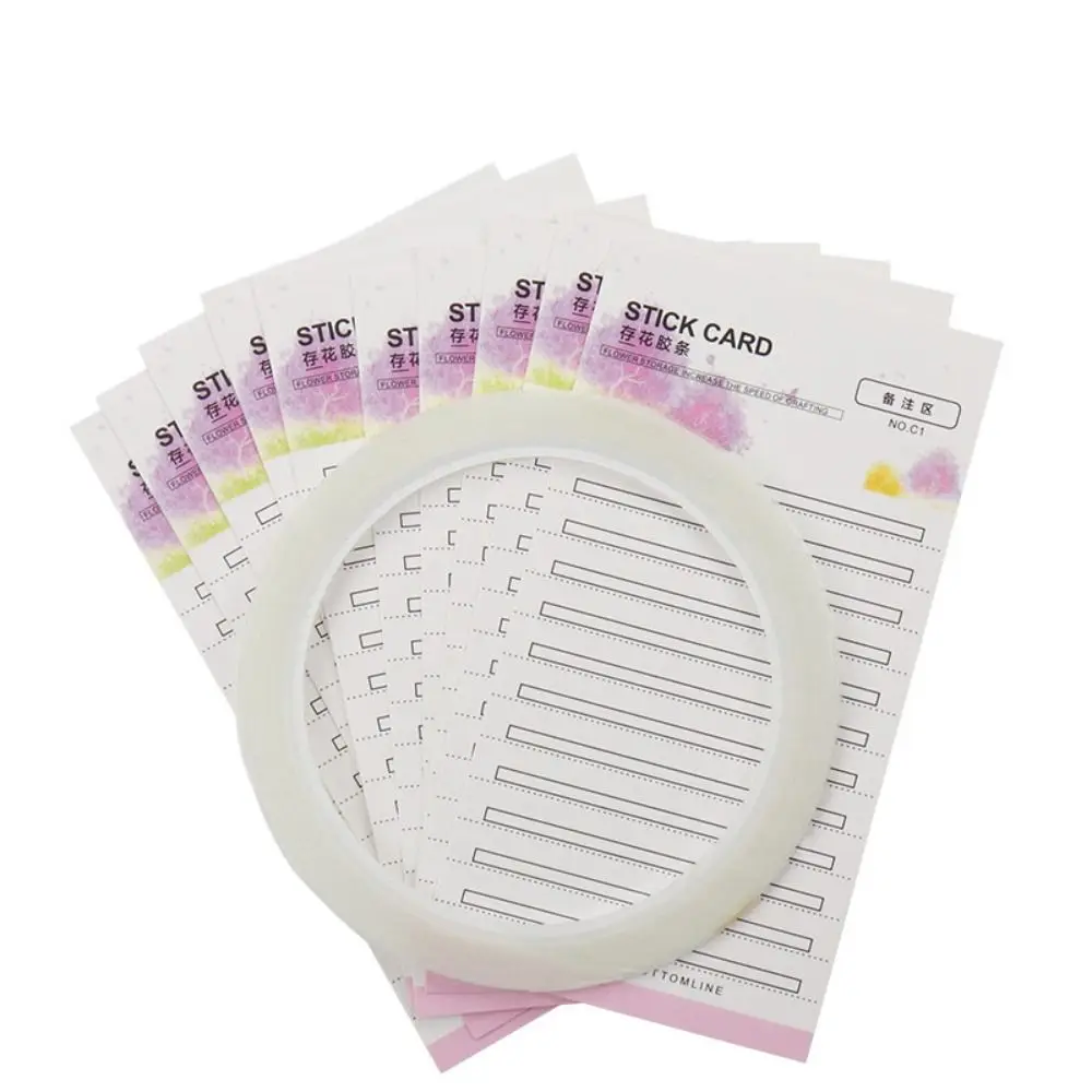 Card with 2mm Sticky Strip Premade Storage Pads Eyelash Extension Blossom Stick Eyelash Tray Palette Grafting Lash Storage Card