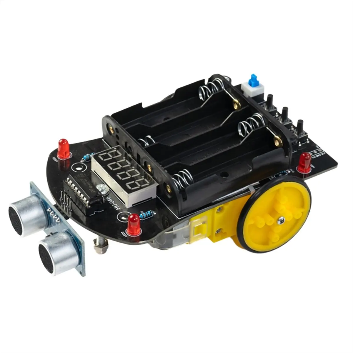 HAPPYDAY~ Smart Car DIY Electronic Kit 51 MCU Ultrasonic Obstacle Avoidance Car Automatic Ranging Robot Programming DIY Kit