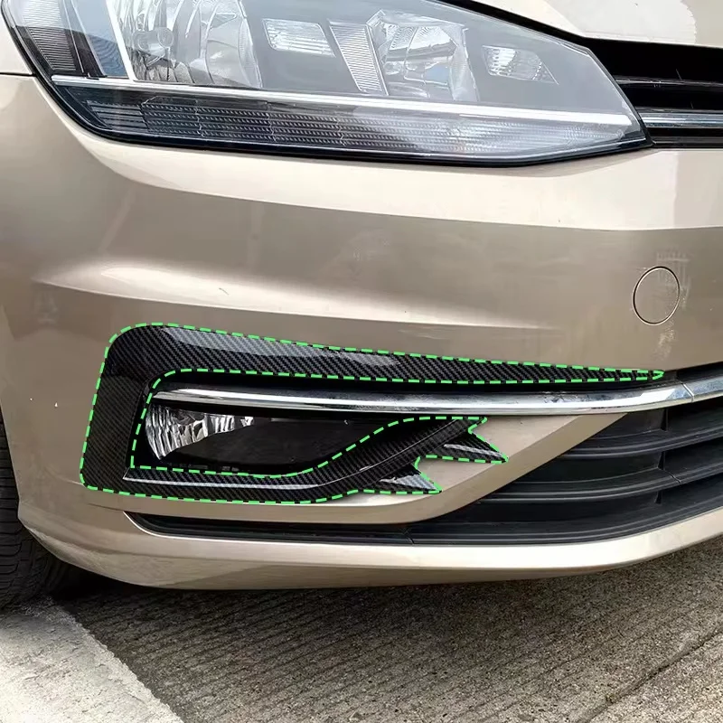 2x Front Bumper Fog Light Grille Cover Trim Wind Knife Razor Style Canards For VW Golf 7 MK7 Golf7 MK7.5 VII 2017-2019 Facelift