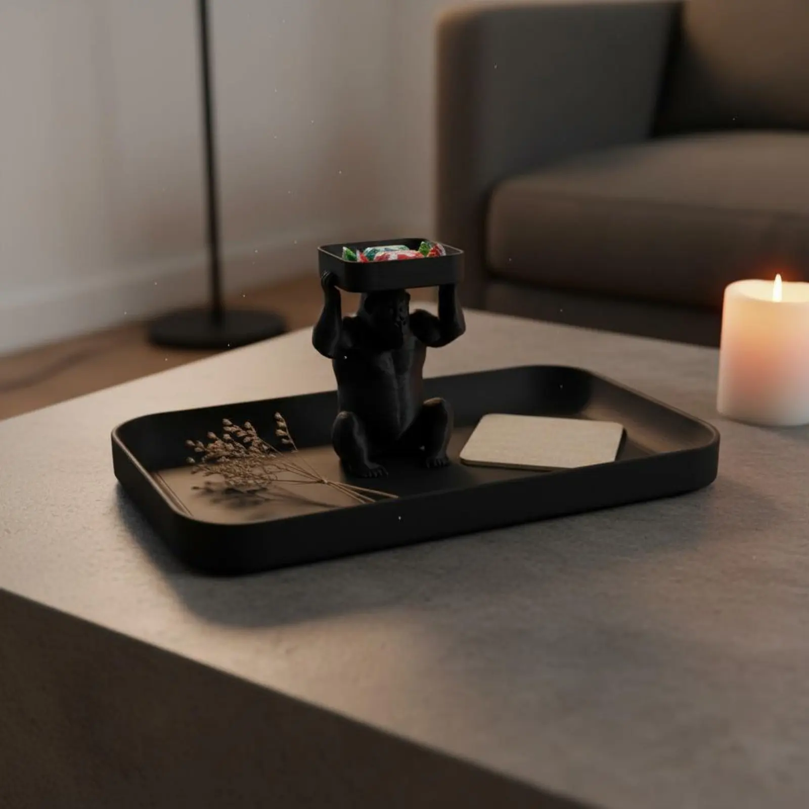 

Стильный настольный органайзер-поднос Primate Catchall Tray для дома, декоративный, с принтом, для прихожей