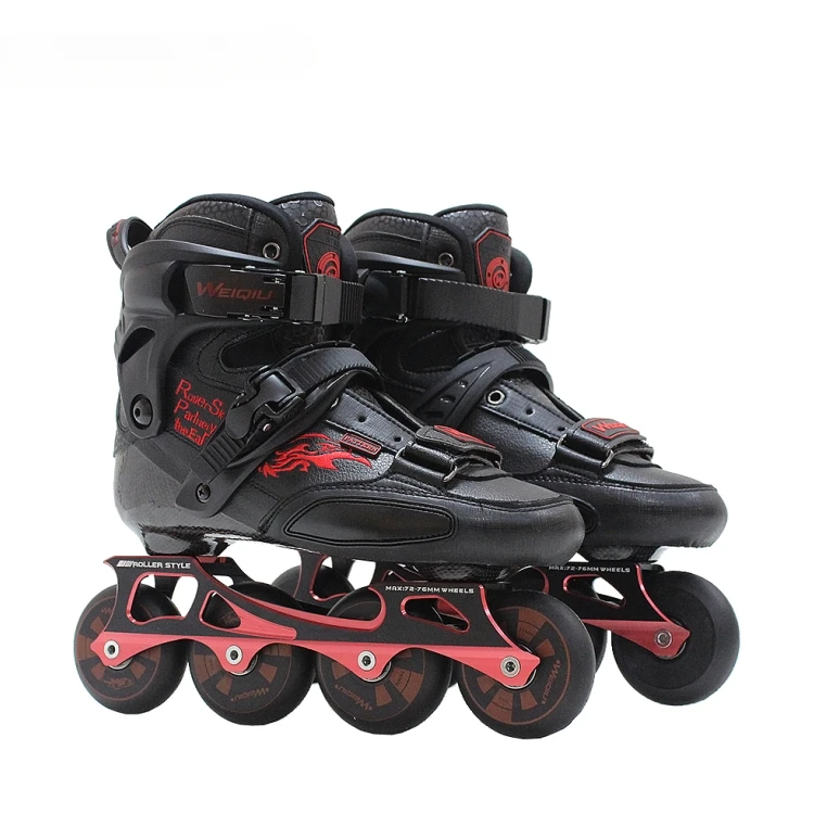 High quality 2022 carbon fiber outdoor professional roller skates black red adult version black yellow inline skates