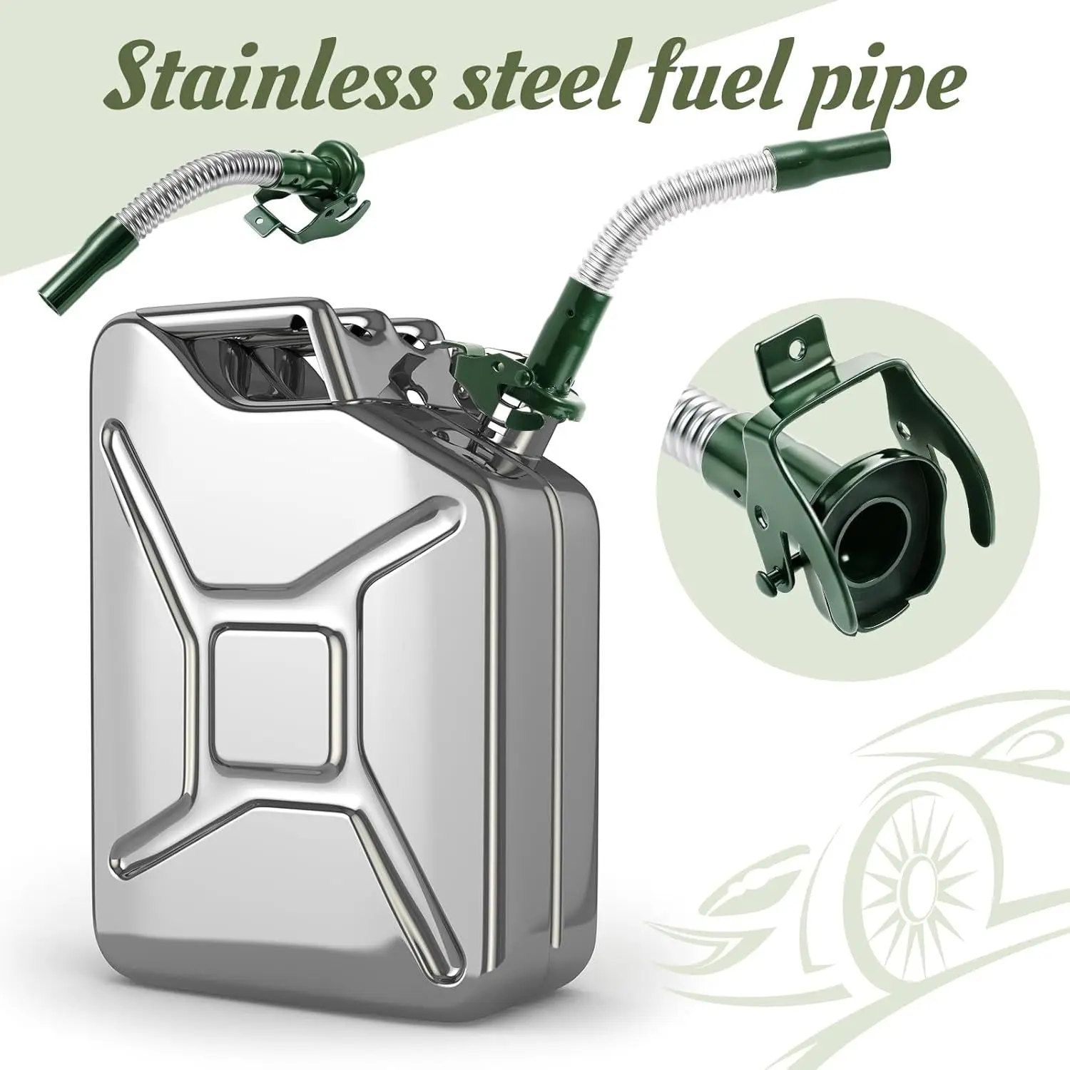 Fuel Filler Device Built from Stainless Steel with Extended Spout to Minimize Spills During Outdoor Refueling Tasks