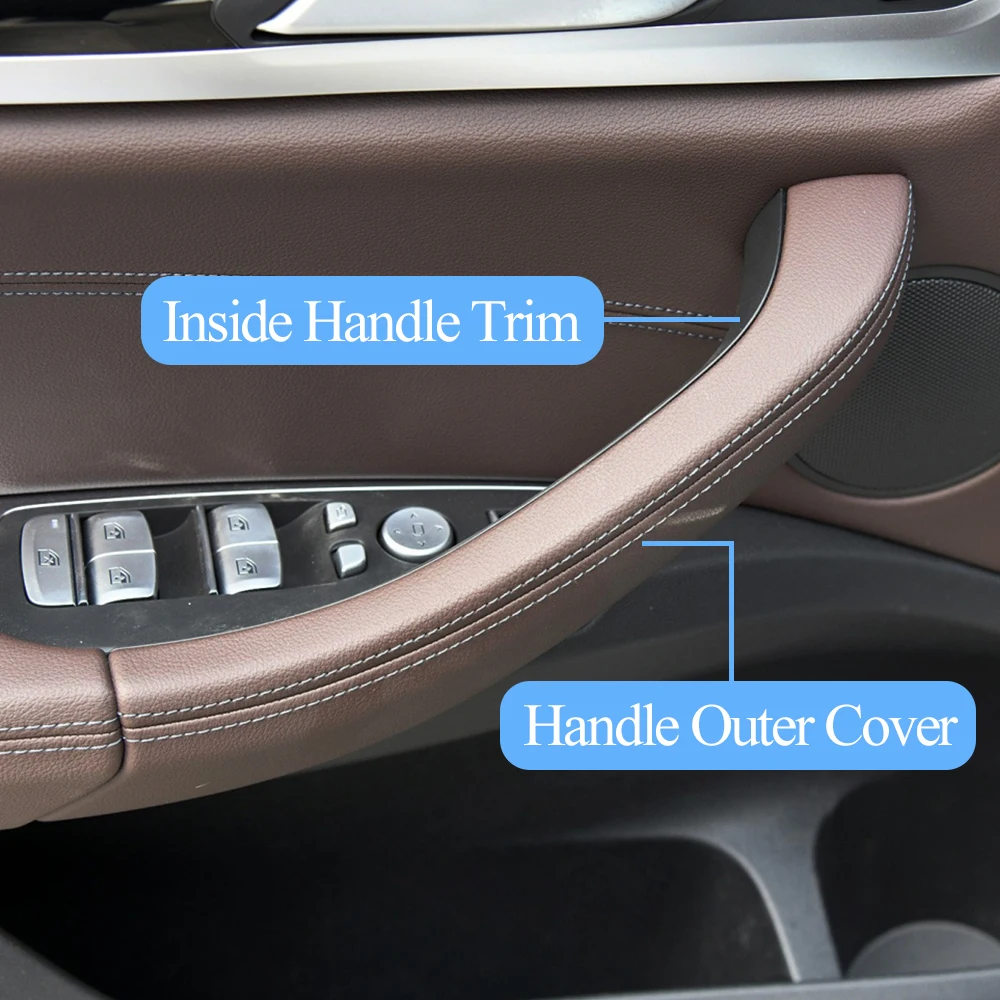 Upgraded Car Interior Left Right Door Inside Pull Handle Outer Cover Trim For BMW X3 X4 G01 G02 G08 F97 F98 2018 2019 2020 2021
