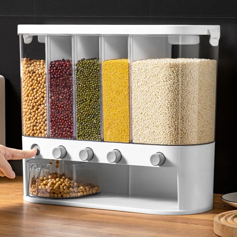 

Ящик для хранения продуктов питания Sed, кухня, ain Bean, рисовый буй, влагостойкая, устойчивая к ошибкам, многофункциональная перегородка, канистра для хранения