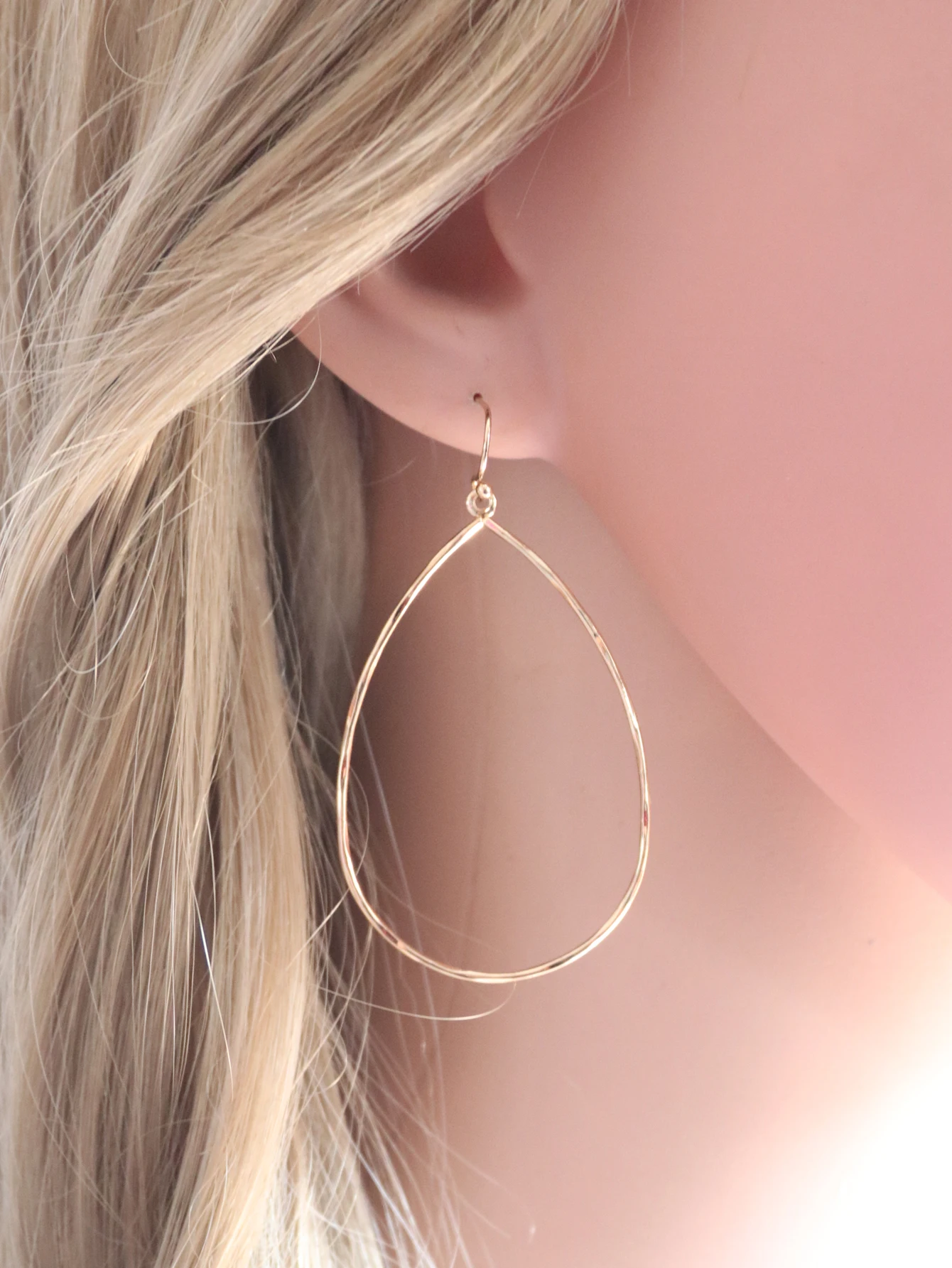 New Simple Wave Pattern Rectangle Hollow Out Circle Tears Drop Earrings For Women