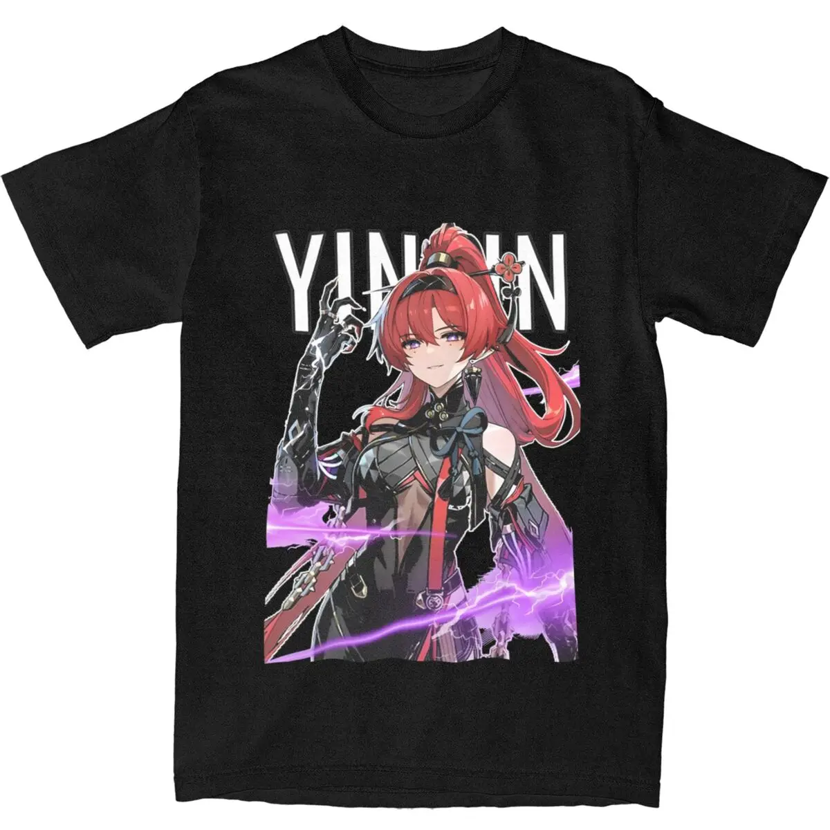 Wuthering Waves Yinlin T Shirt Summer Video Game Funny T Shirts Cotton Fashion Tee Shirt For Men Short Sleeve Casual Clothes