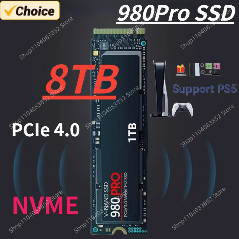 

Newest 980PRO 8TB 4TB 2TB 1TB SSD M.2 2280 PCIe Gen 4.0 x 4 NVME Internal Solid State Drive for Desktop PS5 Gaming PC Laptop PS4