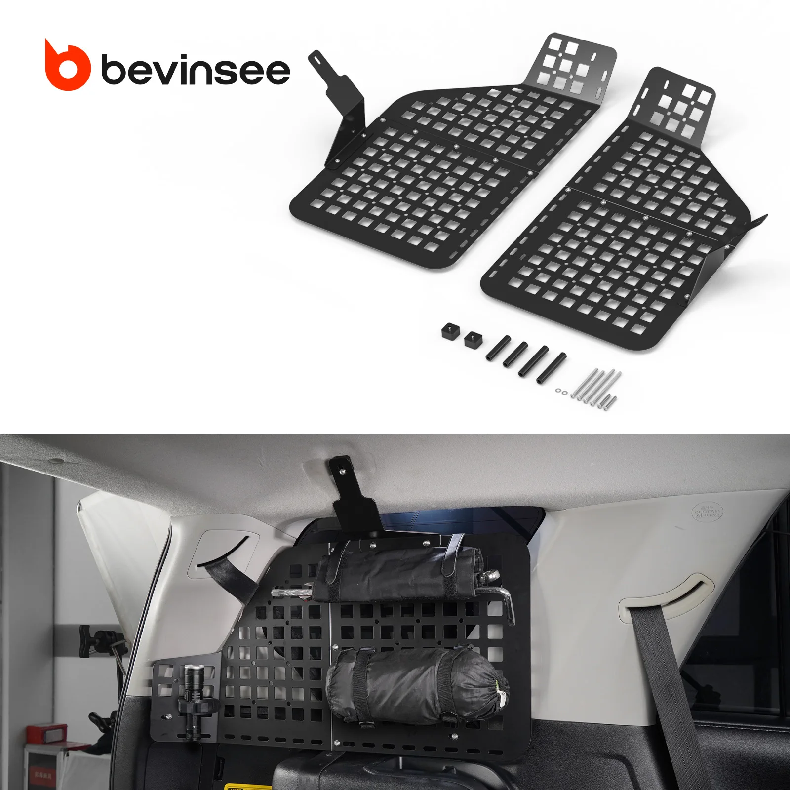 

Панель хранения заднего окна BEVINSEE в внутреннем окне для Toyota 4Runner 2010-2024, заменяет 64740-35120-C0