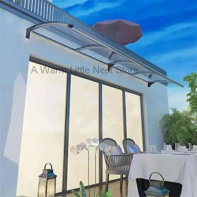 

Home Outdoor Courtyard Rainproof Gazebos Aluminum Alloy Rain Awning with Sink Villa Balcony Eaves Front Door Canopy Sun Shelter