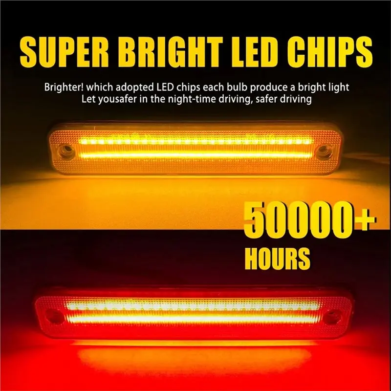 Amber& Red LED Front& Rear Side Marker Light For Hummer H2 2003-2009- Front Part Number 25952319, Rear 15114677