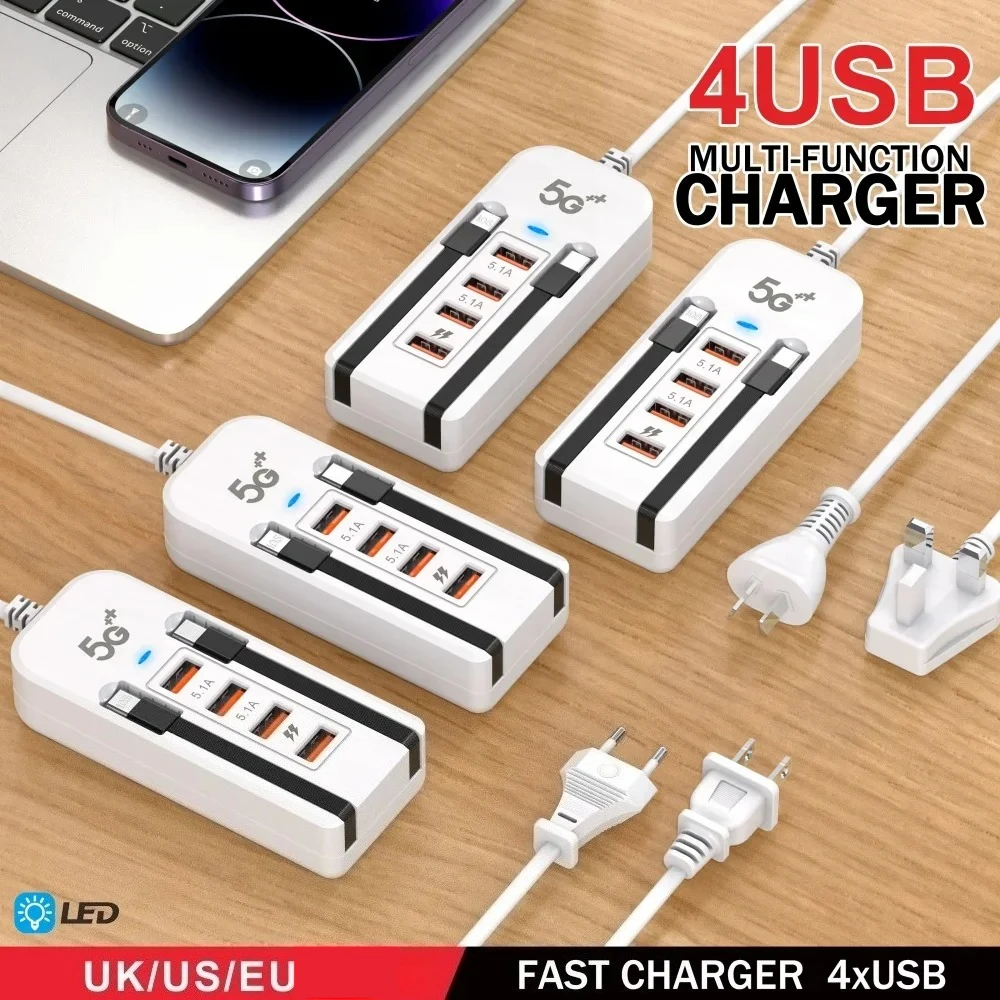 66 واط USB PD شاحن متعدد المنافذ نوع C شحن سريع الهاتف المحمول شحن سريع الاتحاد الأوروبي الولايات المتحدة المملكة المتحدة التوصيل الجدار محول آيفون سامسونج Xiaomi