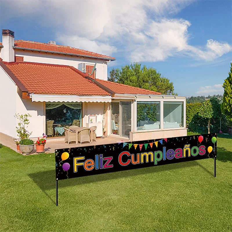 Spanisches „Feliz Cumplea Taka“ Geburtstagsbanner, geeignet für Feiern im Innen- und Außenbereich, Fotohintergründe, Festivals