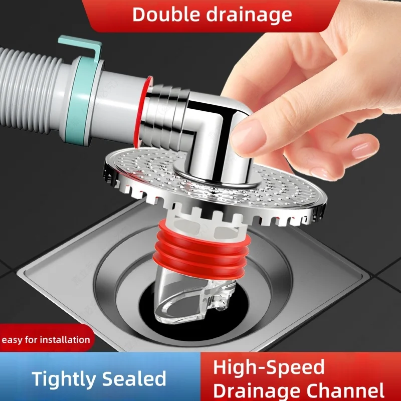 Multi Functional Floor Drain Downcomer Washing Machine Floor Drain Tee Connector Kitchen Sink Drainage Hose Adapter Disposer