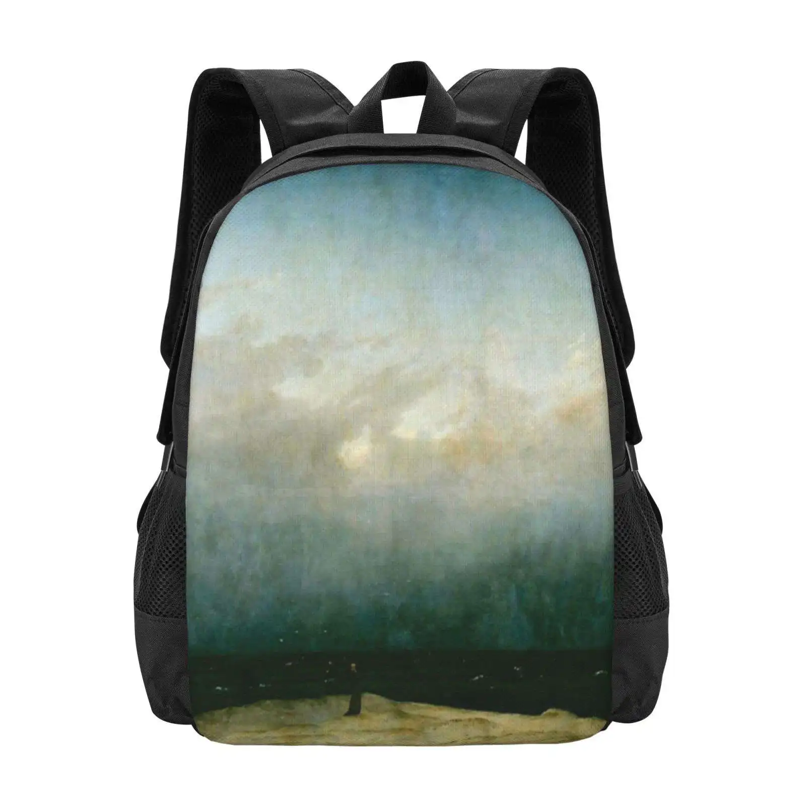 Caspar David Friedrich - The Monk By The Sea, (1808-1810) , Artwork By Caspar David Friedrich Hot Sale Schoolbag Backpack