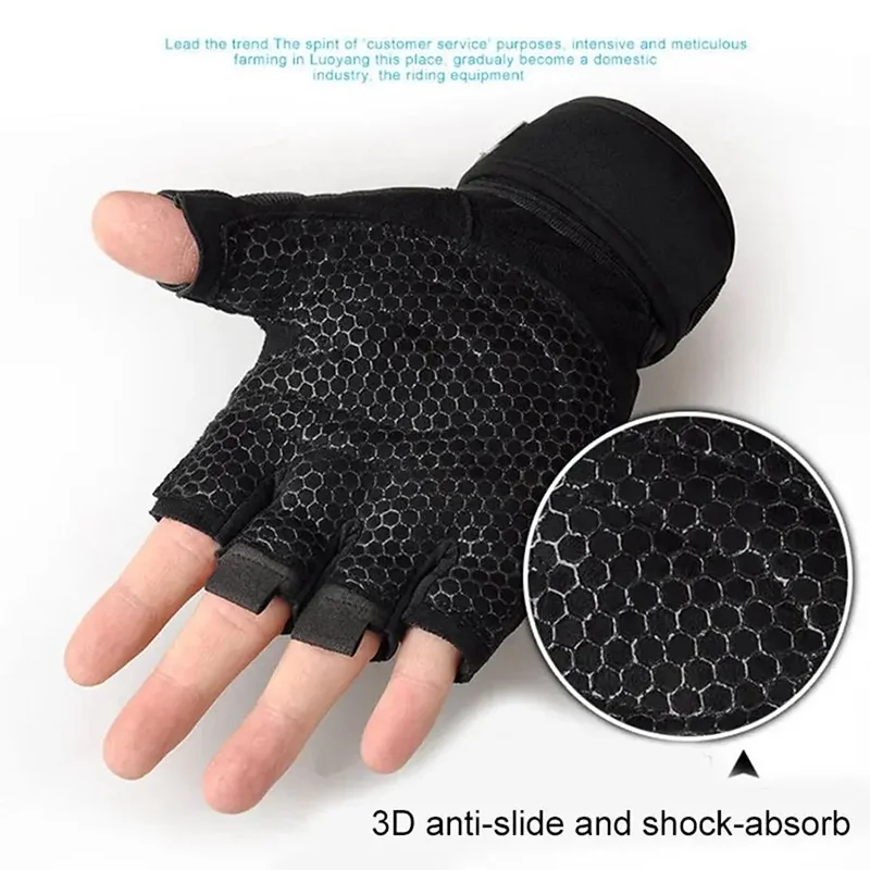 نصف اصبع قفازات ركوب الدراجات للجنسين أجهزة لياقة خارجية التدريب قفازات تنفس المضادة للانزلاق قفازات ركوب الدراجة معدات ركوب الدراجات