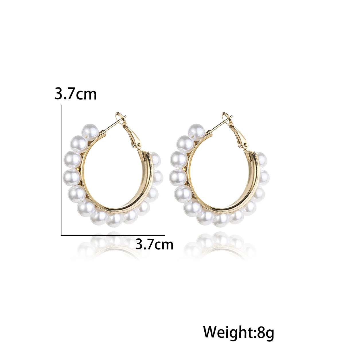 Fashionable Imitation Pearl Circle Earrings Anti Allergic Earrings Women Perforated Temperament Trendy Novel Accessories Jewelry