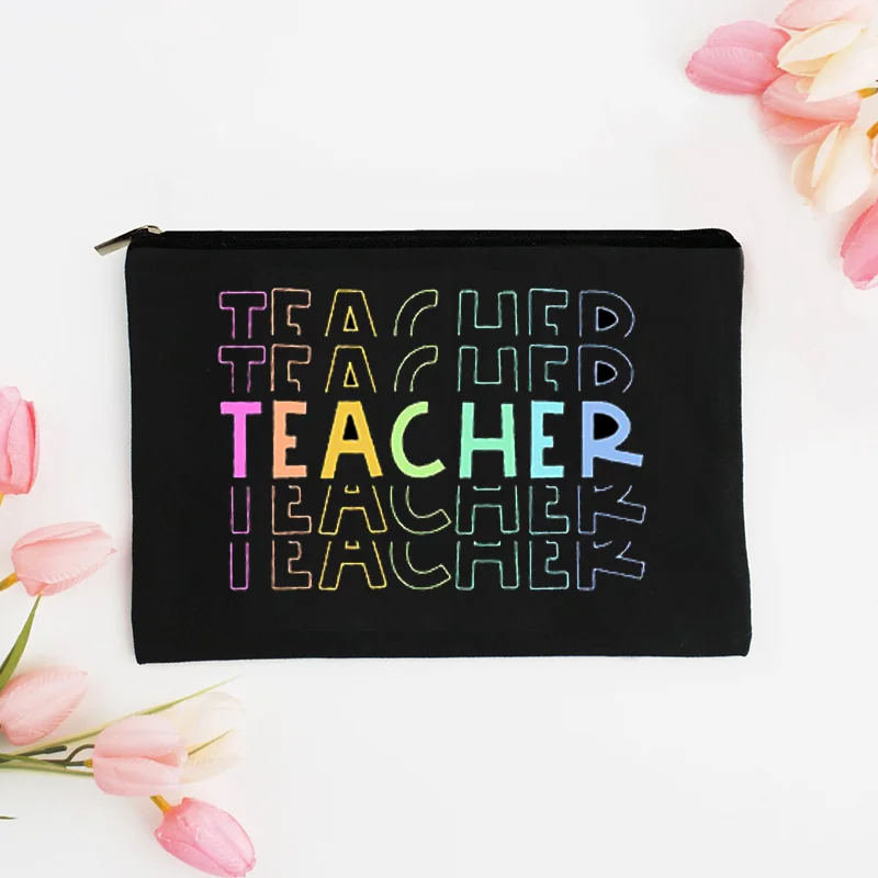 I'm A teacher What's Your superpower teacher Life ถุงซานตากระเป๋า POUCH kanvas สำหรับผู้หญิงกระเป๋าแต่งหน้าหรูหรากระเป๋าที่จัดระเบียบแต่งหน้า