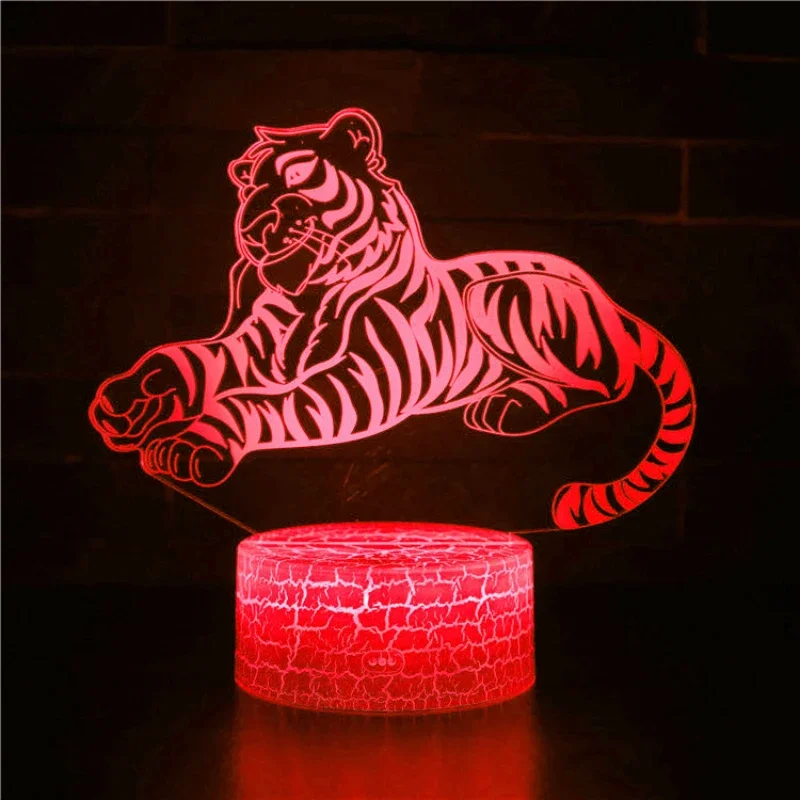 Nighdn Tiger 3D Lamp Illusion LED Night Light Touch Bedside Lamps Bedroom Decoration Birthday Christmas Gift for Kids Boys Men