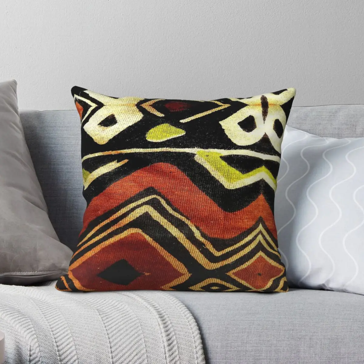 Africa Tribal Fabric Texture Square Pillowcase Polyester Linen Velvet Creative Zip Decor Pillow Case Sofa Seater Cushion Cover